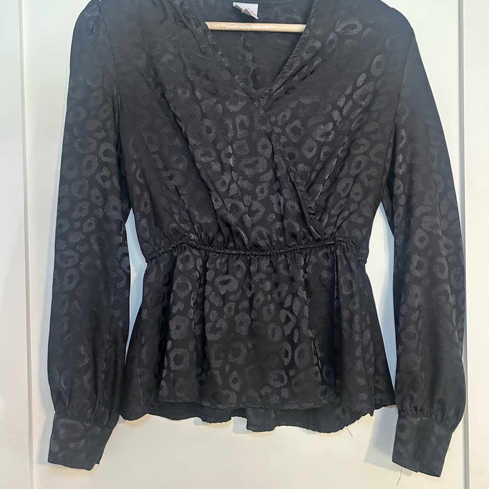 Belle Du Jour Black Animal Print Blouse